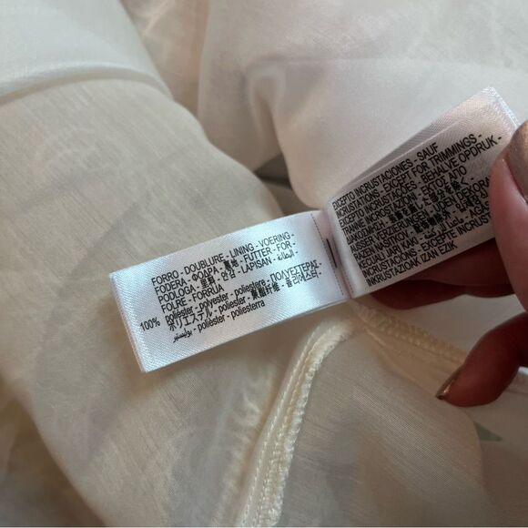 Zara Cream Sequin Embroidered Long Midi Skirt Size S NWT - Picture 10 of 10